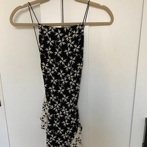 New Tanya Taylor Floral Tank Top Slit 100% silk Dress Size 6